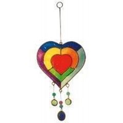 Immagine di Suncatcher Herz Fiberglas bunt 15cm