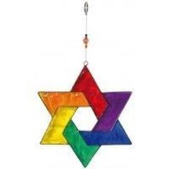 Picture of Suncatcher Hexagramm Fiberglas bunt 18cm