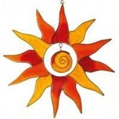 Immagine di Suncatcher Sonne mit Spirale rot/orange 25cm