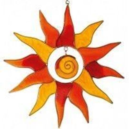 Image sur Suncatcher Sonne mit Spirale rot/orange 25cm