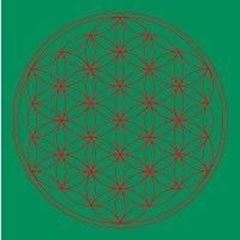Bild von Leinwanddruck Blume des Lebens Herz-Chakra grün 20x20cm