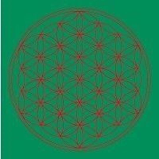 Bild von Leinwanddruck Blume des Lebens Herz-Chakra grün 20x20cm