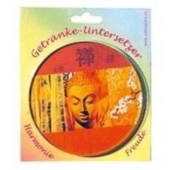 Bild von Untersetzer Buddha Glas orange 10cm