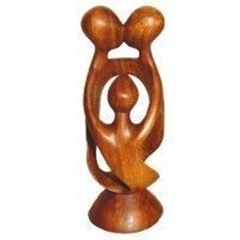 Immagine di Familienfigur family 3 Holz braun 20cm