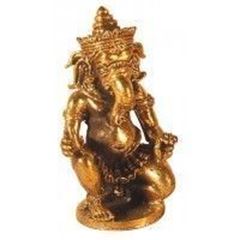 Bild von Ganesha knieend Messing 4x6cm