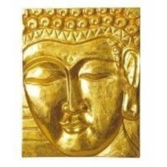 Bild von Wandrelief Buddha Holz vergoldet 20x25cm