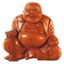 Bild von Lachender Buddha im Lotossitz Holz braun 15cm