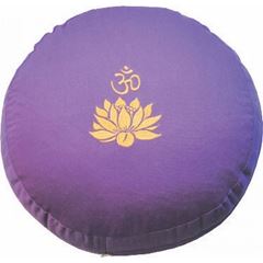 Bild von Meditationskissen Lila mit Inlet Lotus OM in Gold