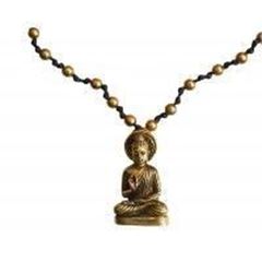 Bild von Halskette Buddha mit 80 Messingperlen 35cm