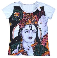 Bild von Damen T-Shirt Krishna 100% Baumwolle Grösse M