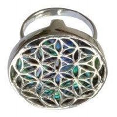 Bild von Ring Paua Blume des Lebens Silber 925 2,5cm