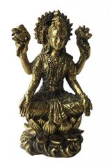 Image de Lakshmi auf Lotus Messing 5cm
