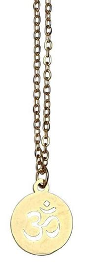 Immagine di Halskette Om Edelstahl Kette goldfarben 40cm, Anhänger 1,5cm