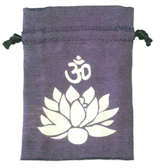 Image sur Baumwollsäckchen Om Lotus purple 8x11cm