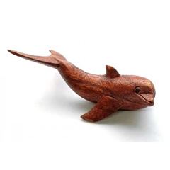 Bild von Delfin Figur aus Holz, ca. 10 x 4 cm