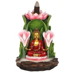 Image de Backflow - Rückfluss Räucherkegelhalter Buddha, farbig
