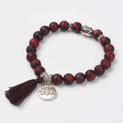 Immagine di Buddha-Armband Rotes Tigerauge mit Quaste