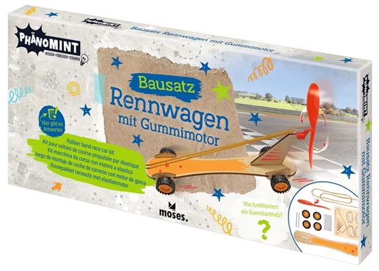 Image sur PhänoMINT Bausatz Rennwagen mit Gummimotor, VE-8