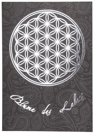 Bild von Blume des Lebens Postkarte mit echter Silberprägung