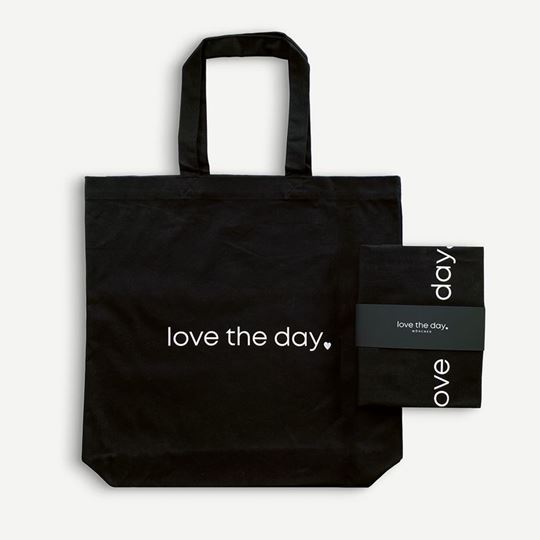 Image sur LOVE THE DAY cotton bag black, VE-5