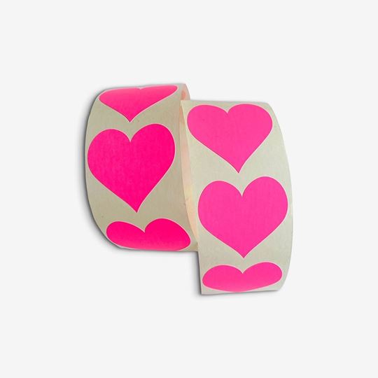 Image sur WRAPPING sticker heart neon pink, VE-5