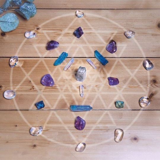 Image sur Crystal Grid Steineset - Innere Harmonie & Ausgeglichenheit
