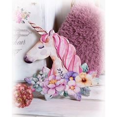 Bild von Grosse Einhorn-Wanddeko Believe, 52 × 53 cm, Metall