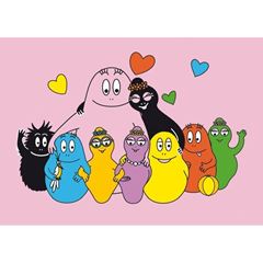 Picture of barbapapa - greeting card  family pink, VE-12