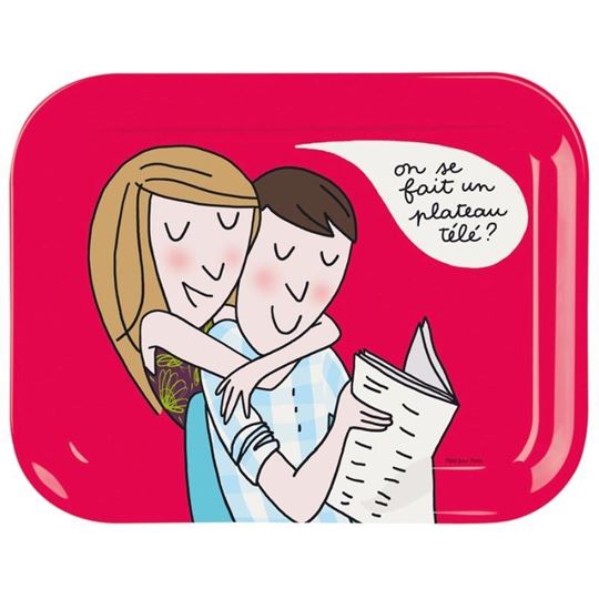 Bild von paris - serving tray terrasses parisiennes pink, VE-4
