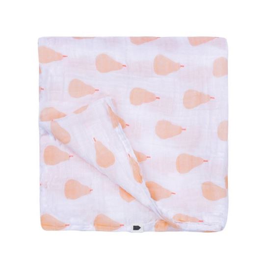 Image sur les poires - muslin swaddle pink 120 x 120 cm, VE-2