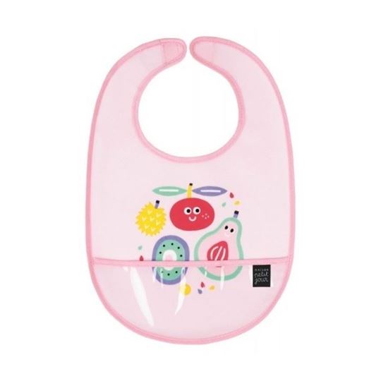 Immagine di tutti frutti - coated cotton bib pink , VE-6