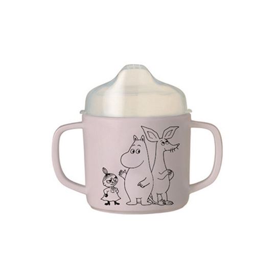 Bild von moomin - double handled cup with anti-slip base with removable cap  pink, VE-6