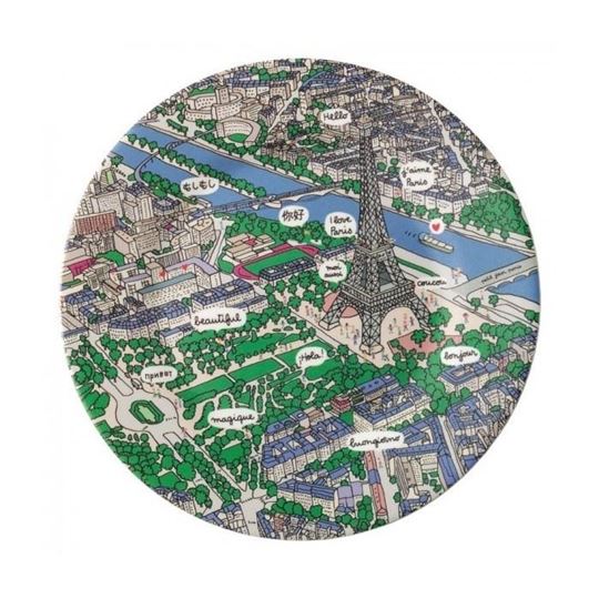 Picture of paris - dessert plate tour eiffel vue du ciel, VE-6