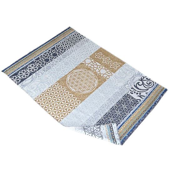 Image sur Plaid-Decke Blume des Lebens in beige-grau-azur von The Spirit of OM