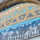 Image sur Plaid-Decke Blume des Lebens in beige-grau-azur von The Spirit of OM