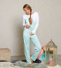 Bild von Pyjama-Oberteil in weiss/blue-breeze von The Spirit of OM