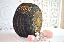 Image sur Meditationskissen rund in schwarz/gold 38x17cm von The Spirit of OM