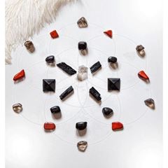 Bild von Crystal Grid Steineset - Schutz & Erdung