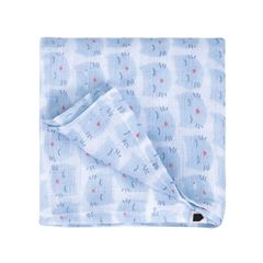 Picture of les chats - muslin swaddle  blue 70 x 70 cm, VE-4