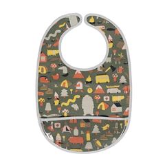 Immagine di l'aventure - coated cotton bib   green, VE-6