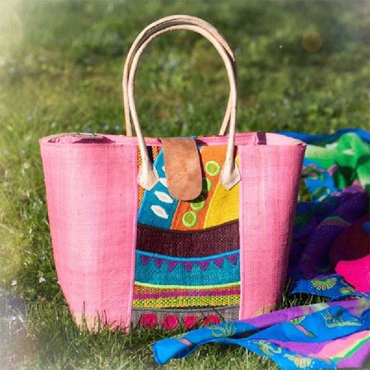 Immagine di Raffia-Tasche Madagascar, pink