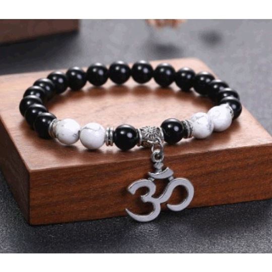 Image sur Obsidian-Armband OM mit Howlith