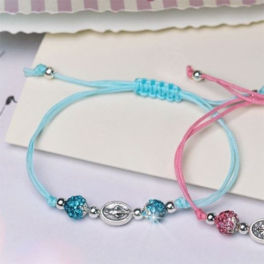 Image sur Marien-Armband hellblau, Ø 5-8 cm verstellbar