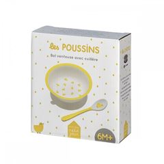 Image de les poussins - bowl with suction pad and spoon , VE-3