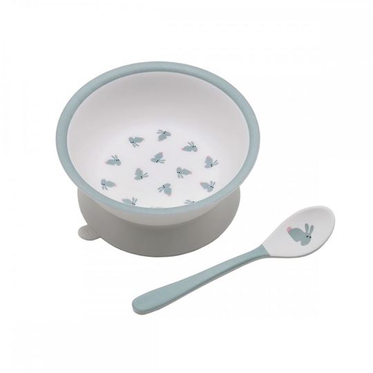 Image sur les lapins - bowl with suction pad and spoon , VE-3