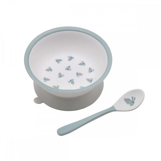 Bild von les lapins - bowl with suction pad and spoon , VE-3