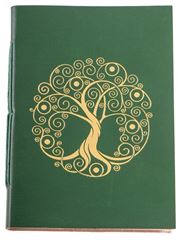 Immagine di Schreibbuch mit Lebensbaum grün/gold