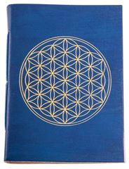 Image de Schreibbuch mit Lebensblume blau/gold