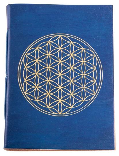 Image sur Schreibbuch mit Lebensblume blau/gold