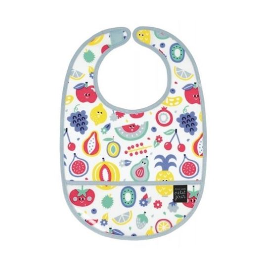 Immagine di tutti frutti - coated cotton bib blue tutti fruti, VE-6